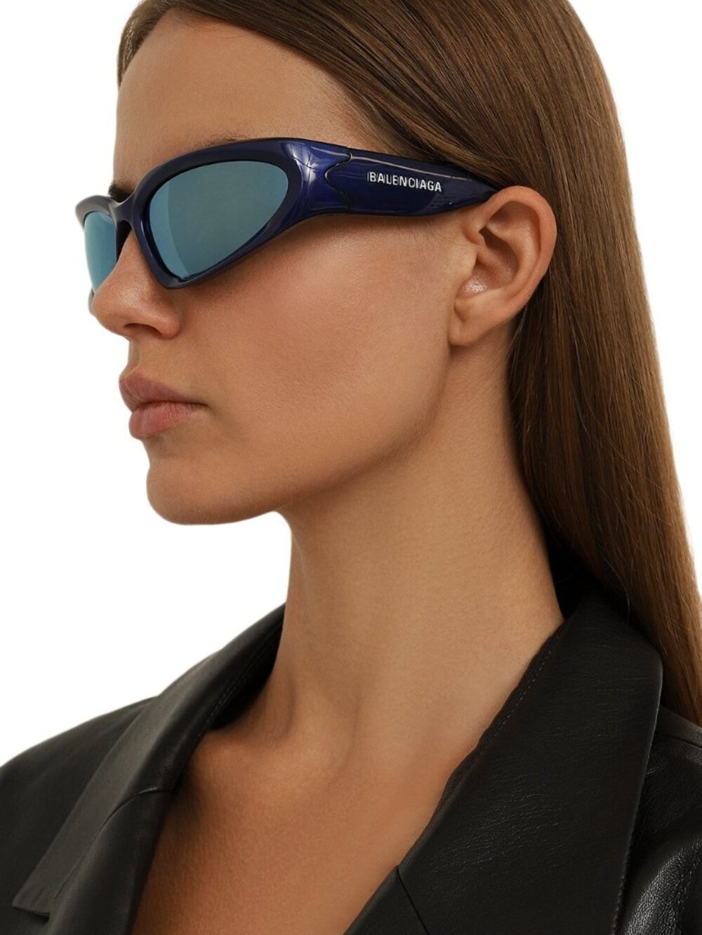 NEW BALENCIAGA BB0157S 009 SUNGLASSES BLUE UNISEX EYEWEAR BALENCIAGA - Picture 2 of 10